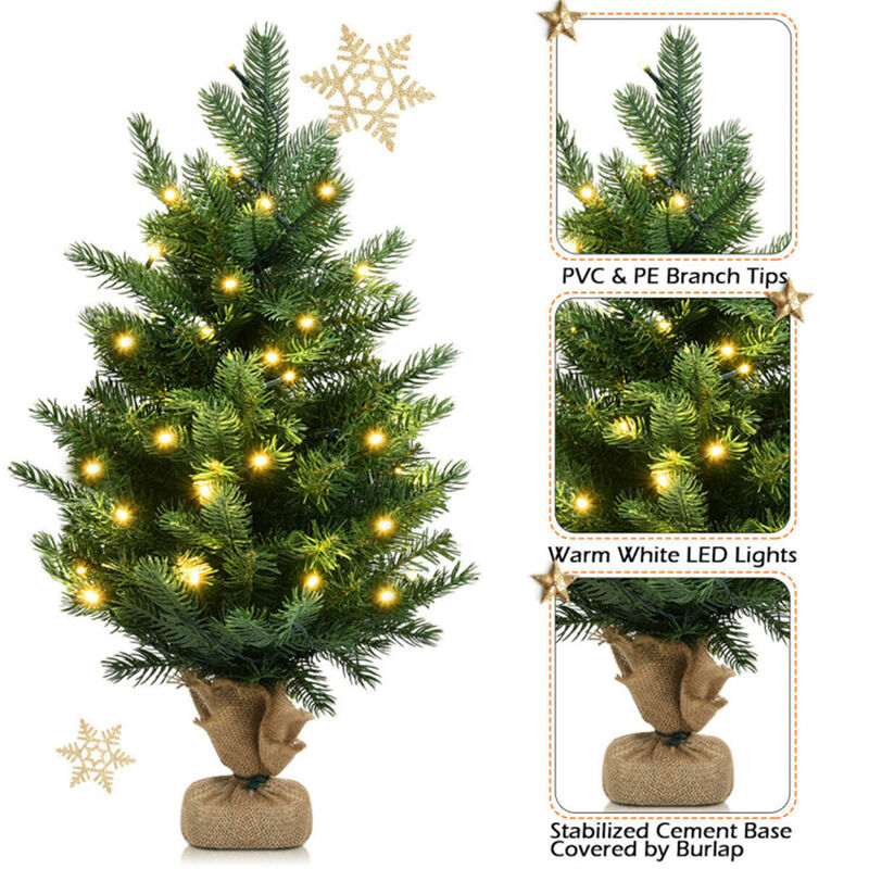 Christmas Tree with LED Lights Festive Pre-Lit Holiday Decoration for Home