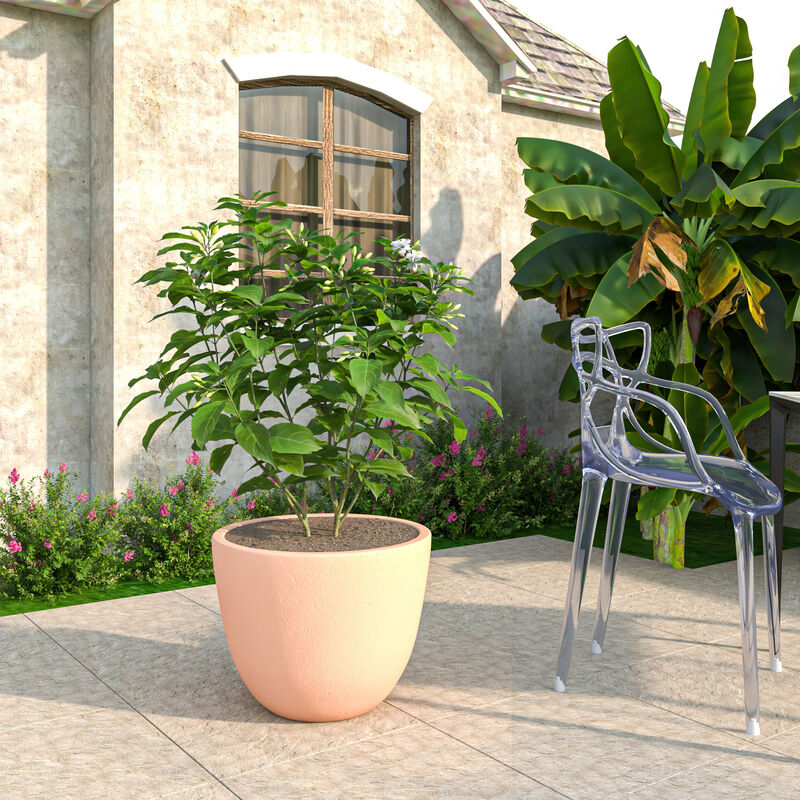 LeisureMod Dahlia Series Fiberstone ans MgO Clay 16" Planter