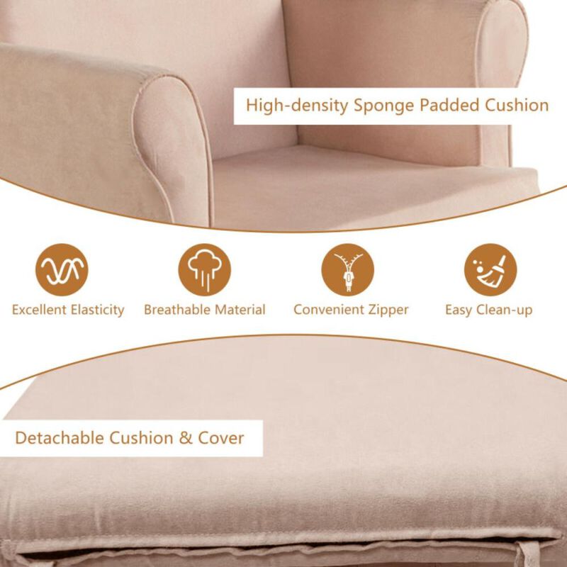 Hivvago Baby Nursery Relax Rocker Rocking Chair Glider and Ottoman Cushion Set