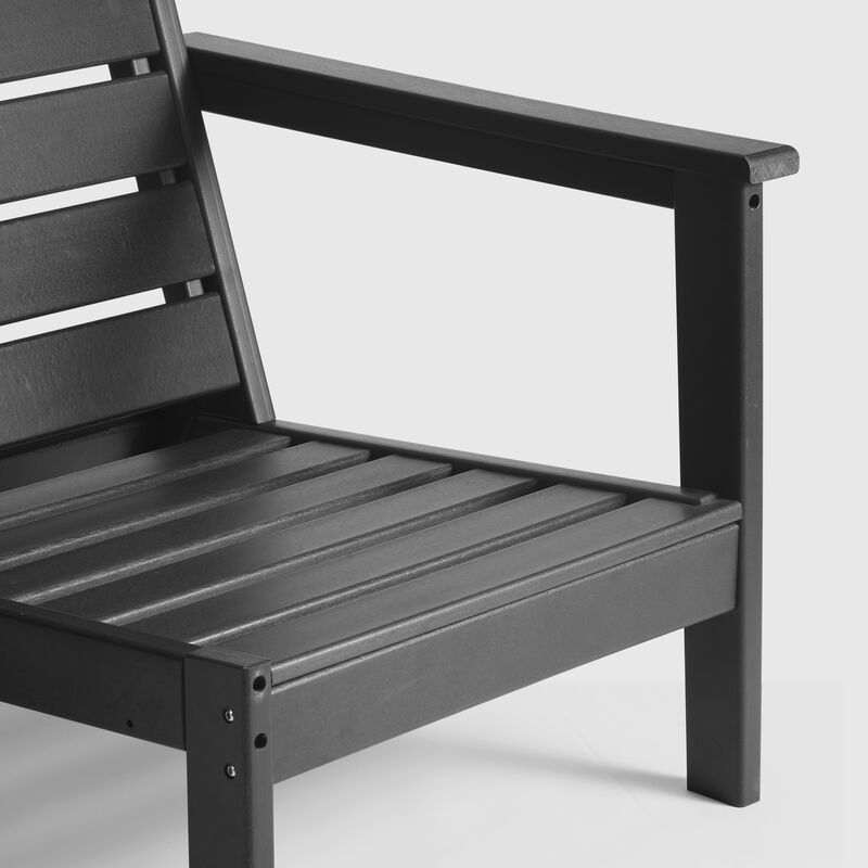 WestinTrends Outdoor Patio HDPE Loveseat Sofa with Patio Cushions