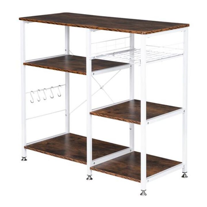 3-Tier Industrial Kitchen Bakers Rack Space-Saving Storage with Rustic Style for Kitchen Organization