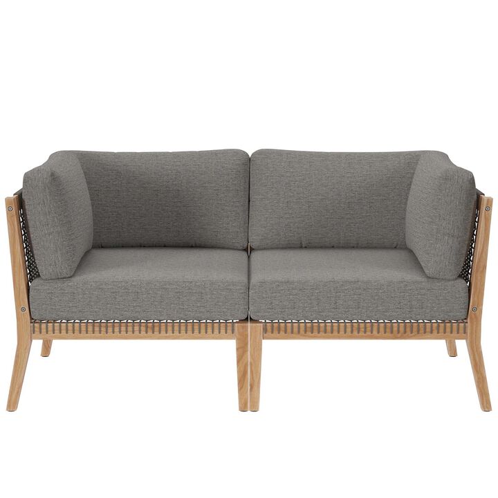 Modway - Clearwater Outdoor Patio Teak Wood Loveseat