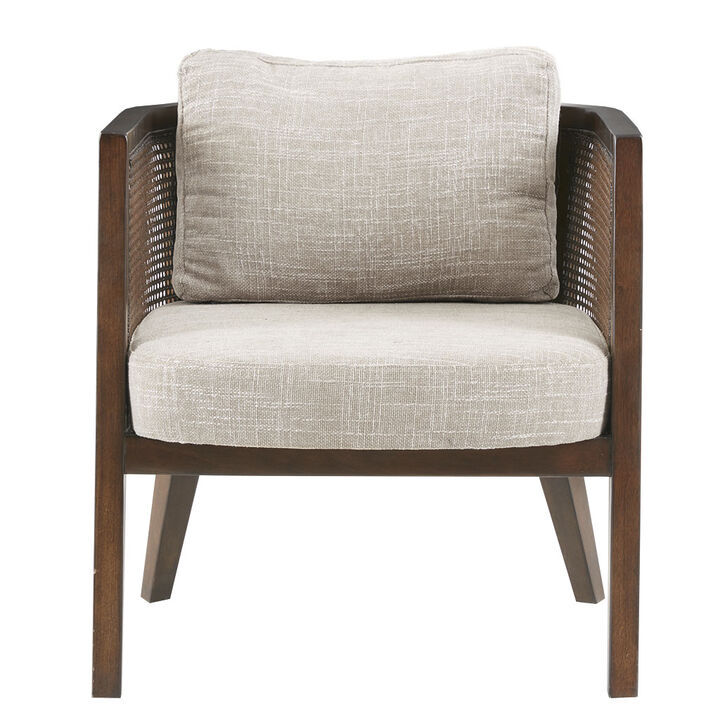 Gracie Mills Mollie Mid-Century Cane Upholstered Accent Chair