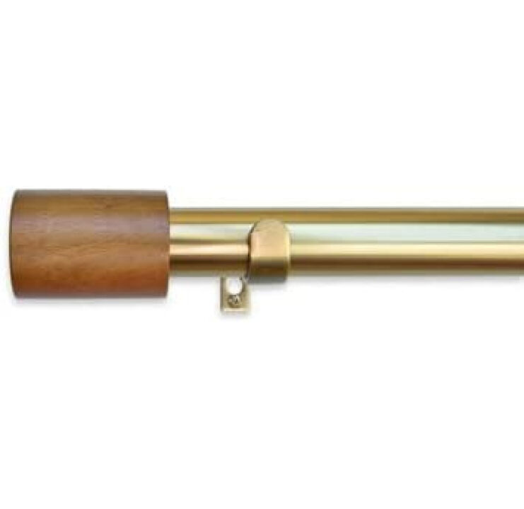 Linen Avenue Wood Cylinder Single Window Curtain Rod Set
