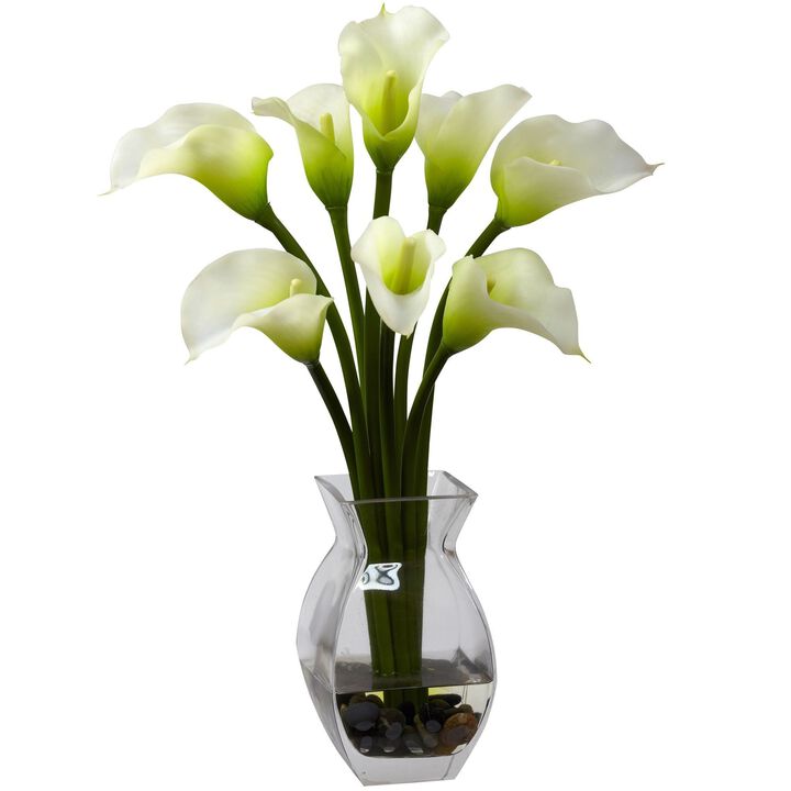 Nearly Natural Classic Calla Lily Arrangement Cream