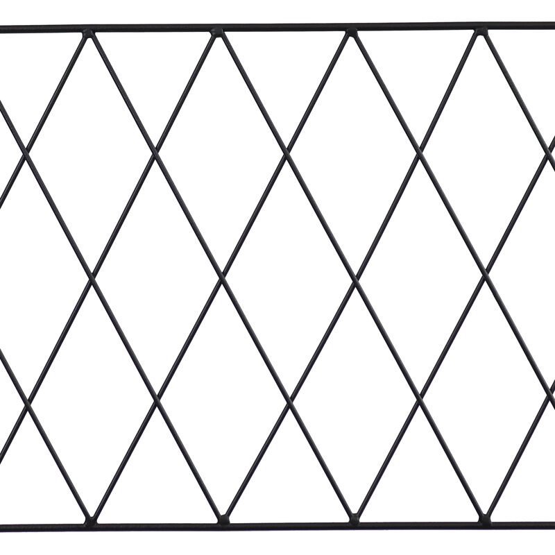 Sunnydaze 2-Person Argyle Diamond Iron Outdoor Garden Bench - Black