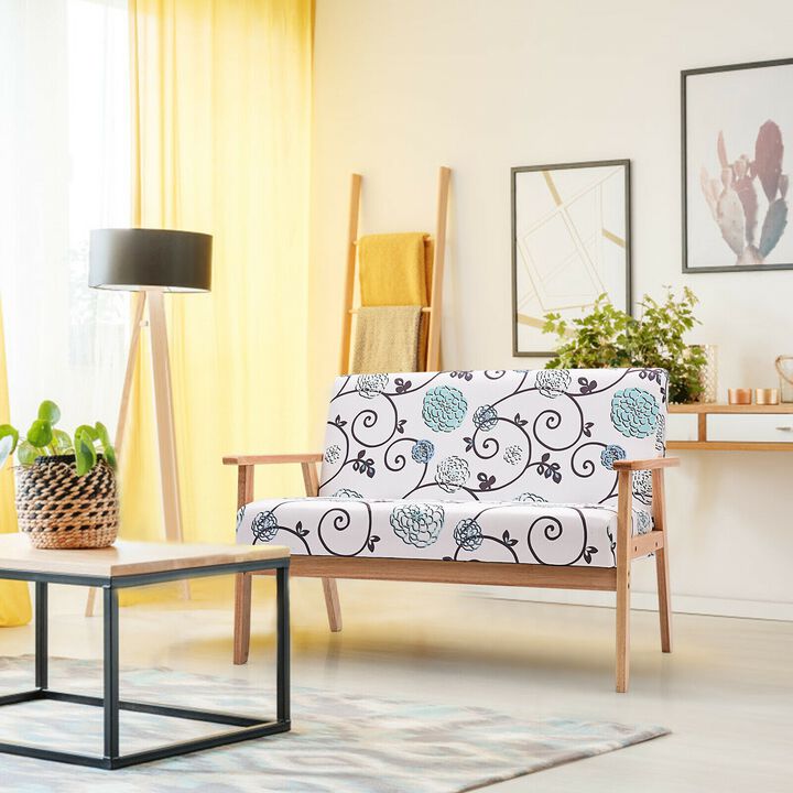 Modern Fabric Loveseat Sofa Couch Upholstered 2-Seat Armchair