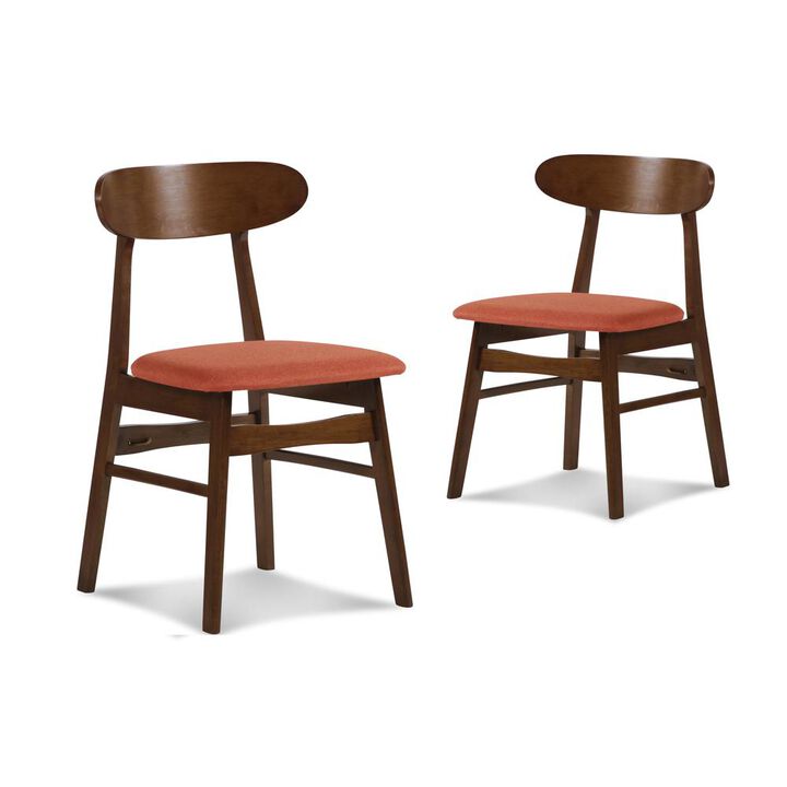 New Classic Furniture Furniture Morocco Dining Chair with Cushion- Set of 2- Orange