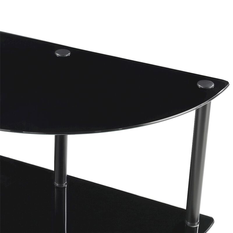 Convenience Concepts Designs2Go Classic Glass 3 Tier Half-Circle Entryway Hall Table