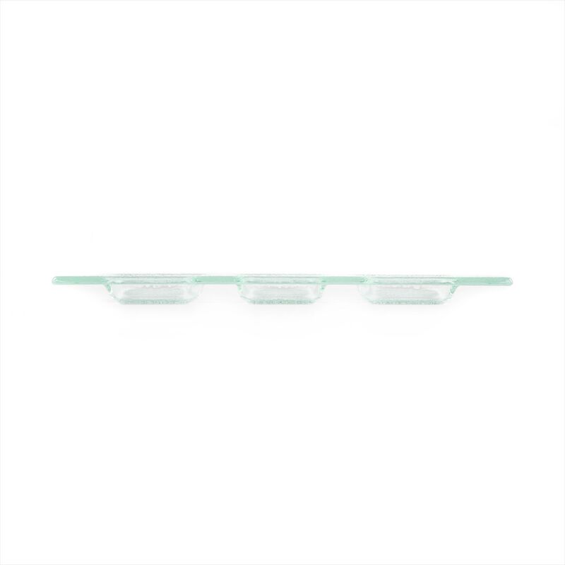 Glass Dinnerware 12.25" x 4" Rectangular Clear Glass Sectional Plate (Set of 2)