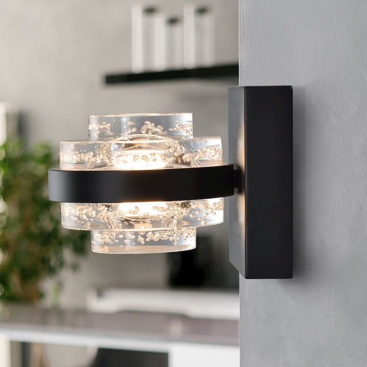 VONN Lighting 1-Light Integrated LED Wall Sconce Lighting in Black