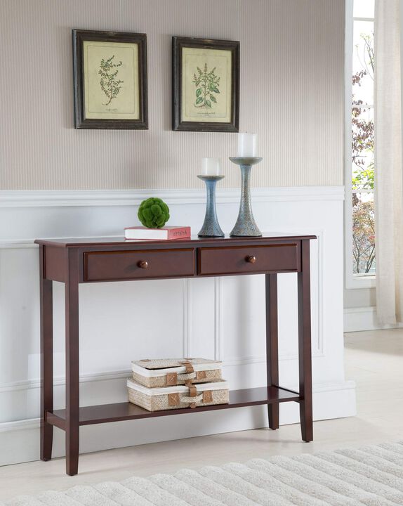 Pilaster Designs - Console Entryway Table With 2 Drawers - Walnut Finish