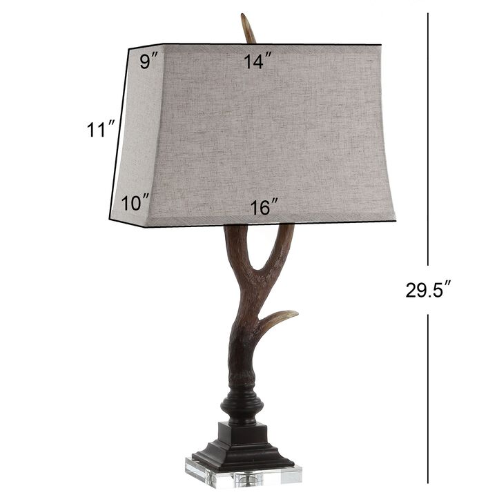 Antler Rustic Resin/Crystal LED Table Lamp