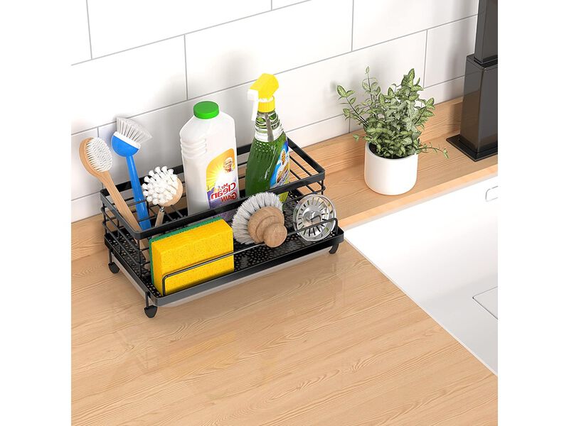 Cisily Sponge Holder for Kitchen, Sink Organizer, Kitchen Sink Accessories with Drip Tray