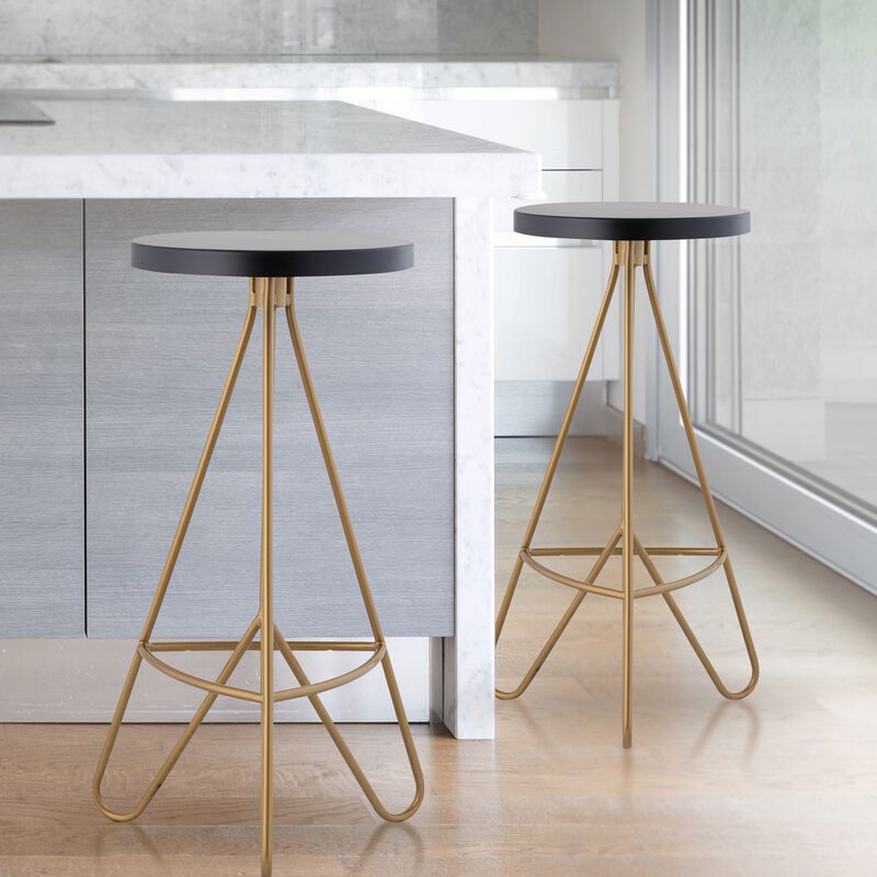 Trinity 30" Modern Industrial Iron Tripod Backless Bar Stool