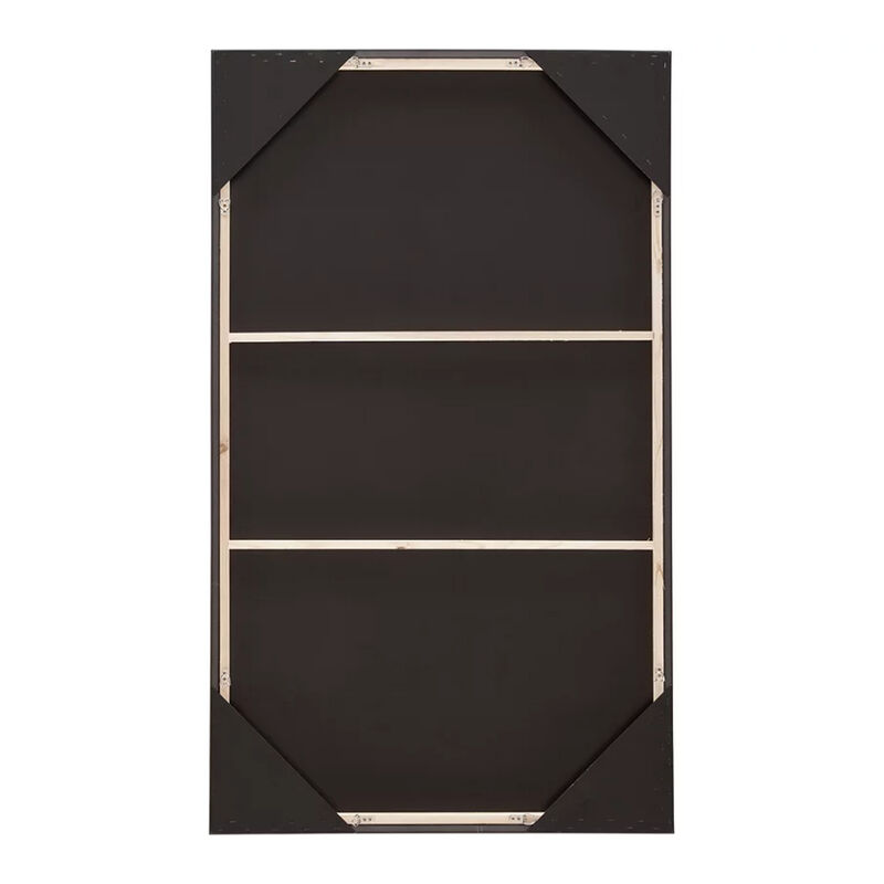 37 x 63 Inch Wall Art Decor, Framed Acrylic, Modern Abstract Black, Brown - Benzara