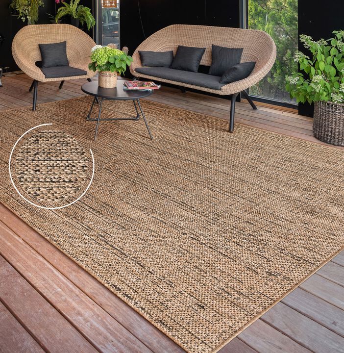 Indoor & Outdoor Rug Natural Boho Style in Mottled Beige
