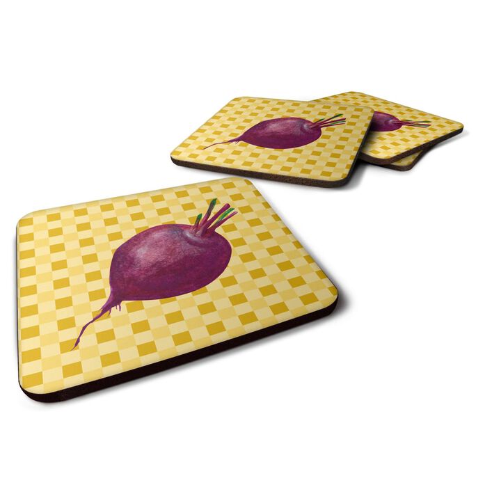 Caroline's Treasures Beet Root on Basketweave Decorative coasters, 3.5, Multicolor