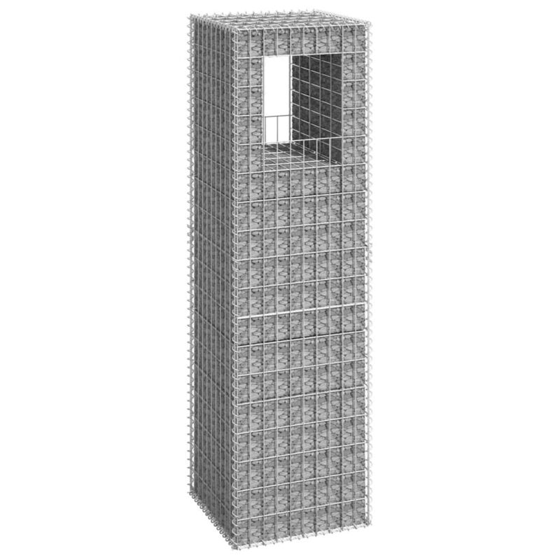 vidaXL Gabion Basket Post 19.7"x19.7"x70.9" Iron
