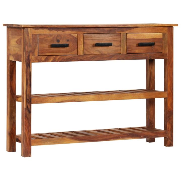 vidaXL Sideboard with 3 Drawers 43.3"x11.8"x31.5" Solid Acacia Wood