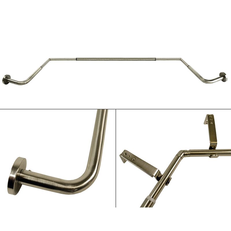 Oriel Bay Window Curtain Rod Set, 43" to 78"