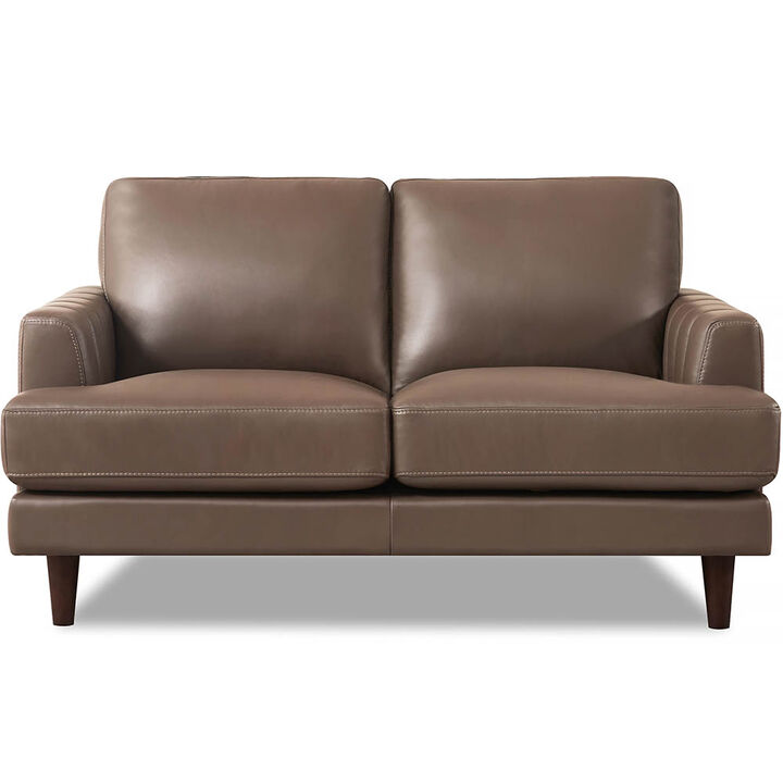 Cassia Top Grain Leather Loveseat