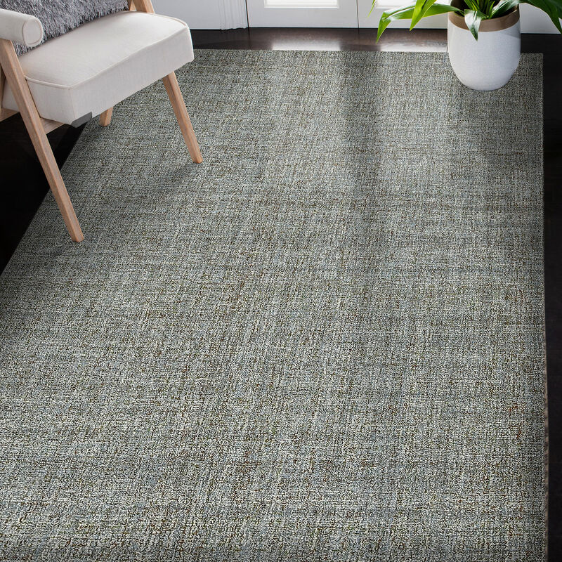 Laurel Farmhouse Plaid Hand-Tufted Blue Spruce Area Rug, 7'6" X 9'6"