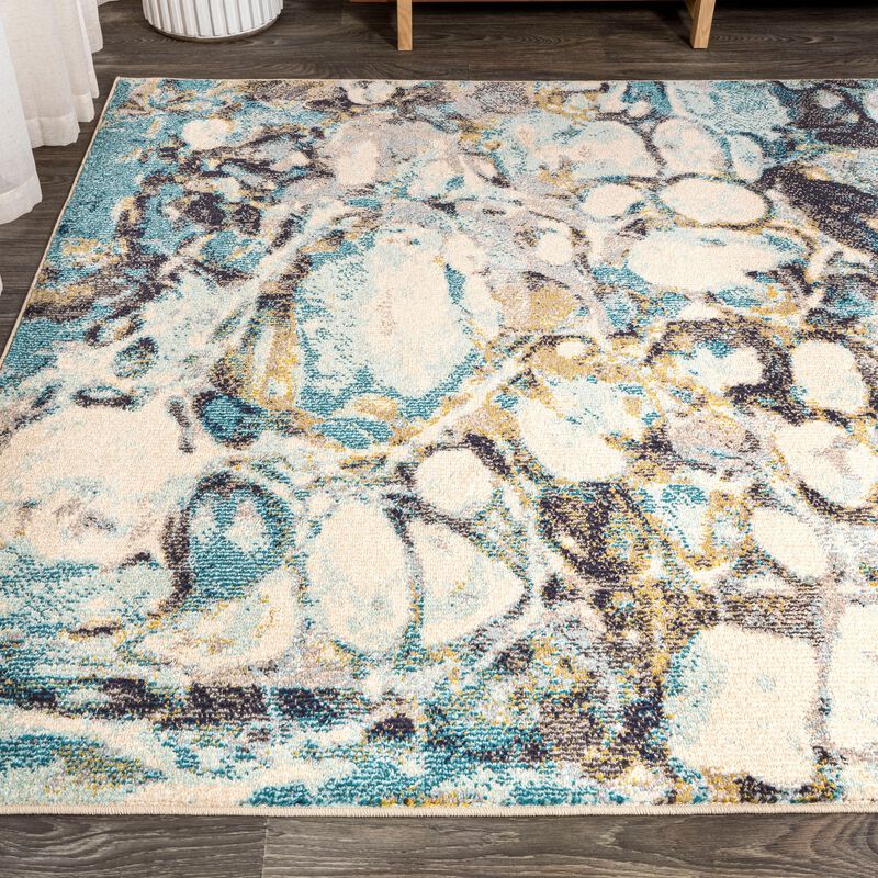 Pebble Marbled Abstract Area Rug