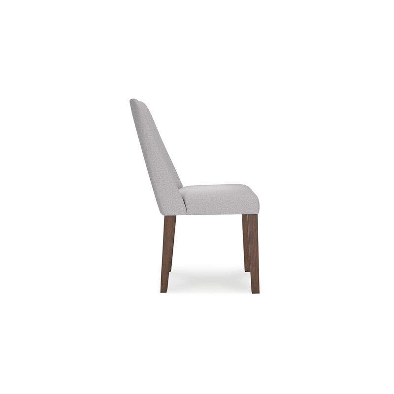 Jeyn Dining Side Chair Set of 2, Solid Hardwood, Light Gray Polyester - Benzara