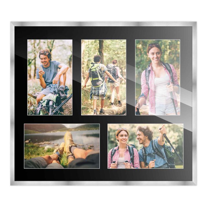 14x16 Wood Collage Frame with a Black Mat for 5x7 Pictures