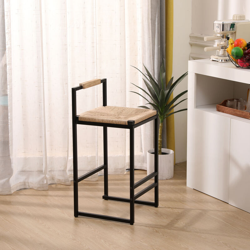 Set of 2 Bar Stools Counter Height Dining Chairs for Kitchen & Home Seating
