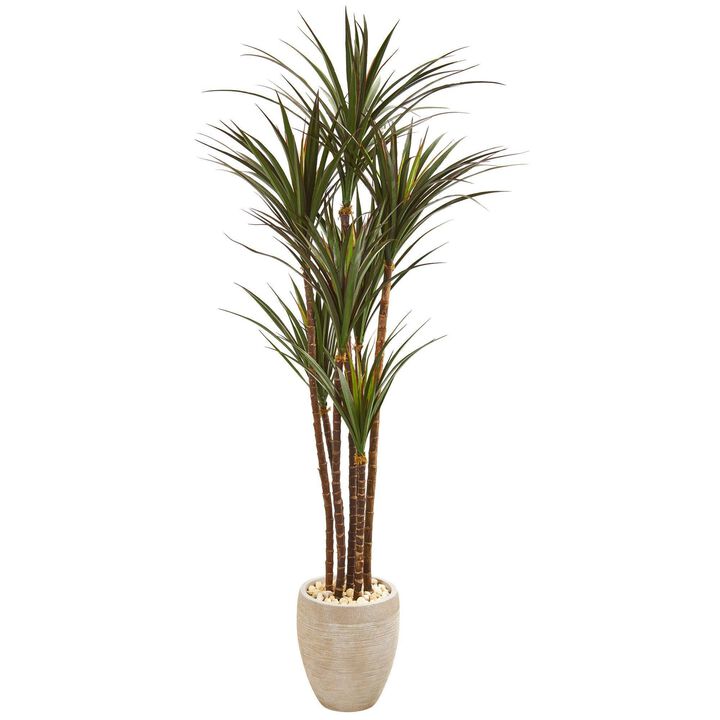 Nearly Natural 68-in Giant Yucca Artificial Tree in Planter UV Resistant