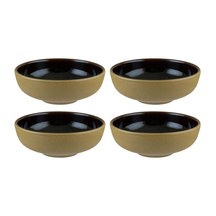 Sphere Earth dia.5.5" h:2" 15 oz. Round Brown Porcelain Bowl (Set of 4)