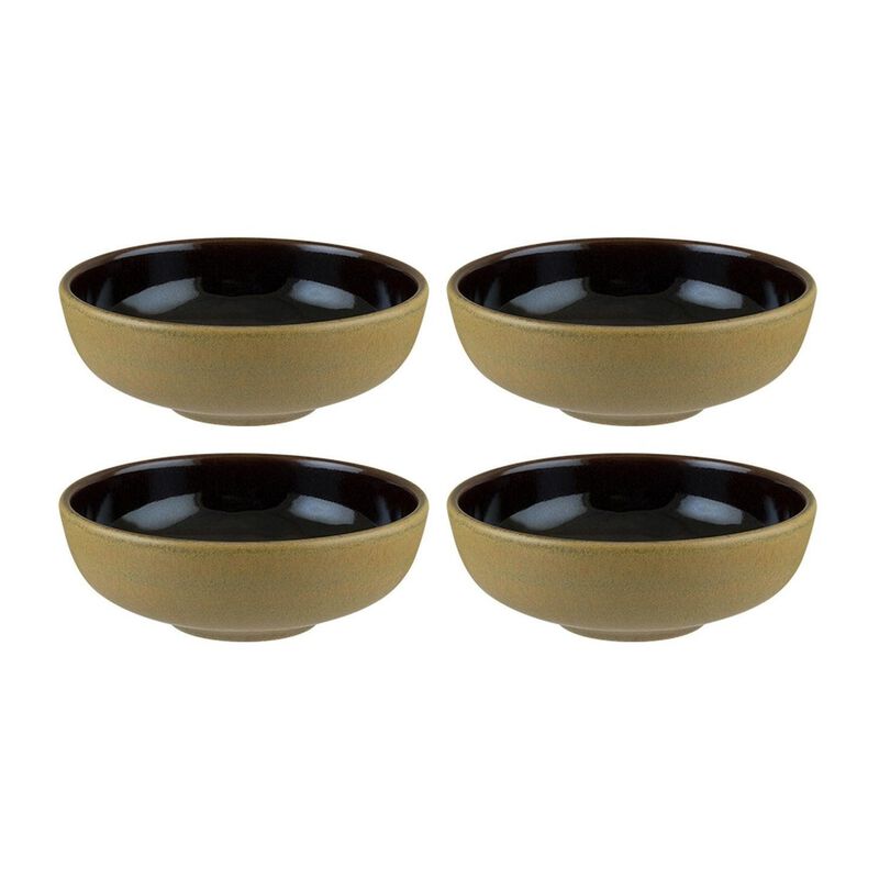 Sphere Earth dia.5.5" h:2" 15 oz. Round Brown Porcelain Bowl (Set of 4)