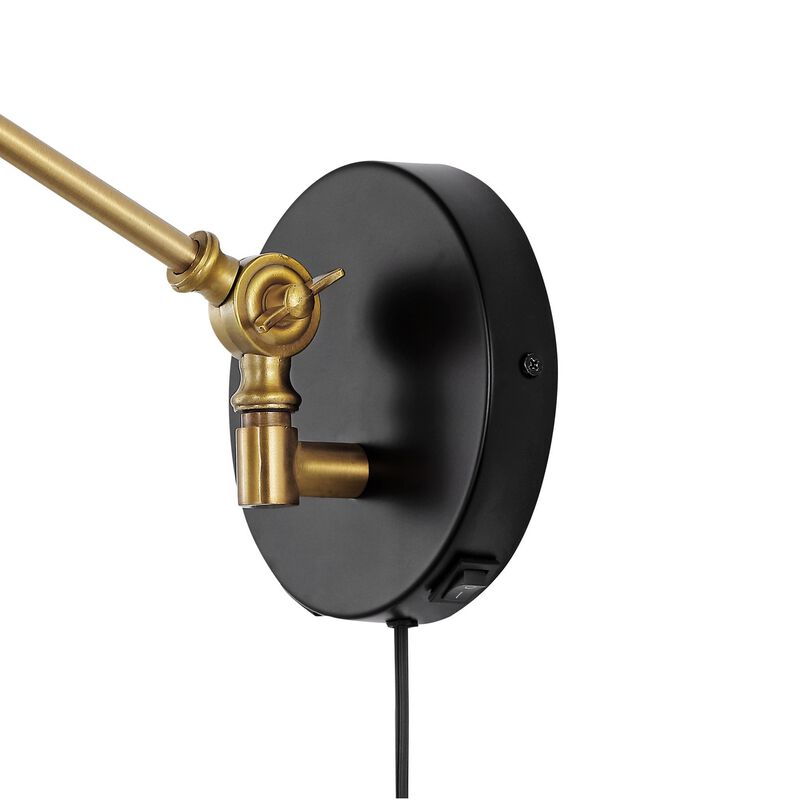 Lisa Swing Arm Modern Midcentury Iron USB Charging Port LED Sconce
