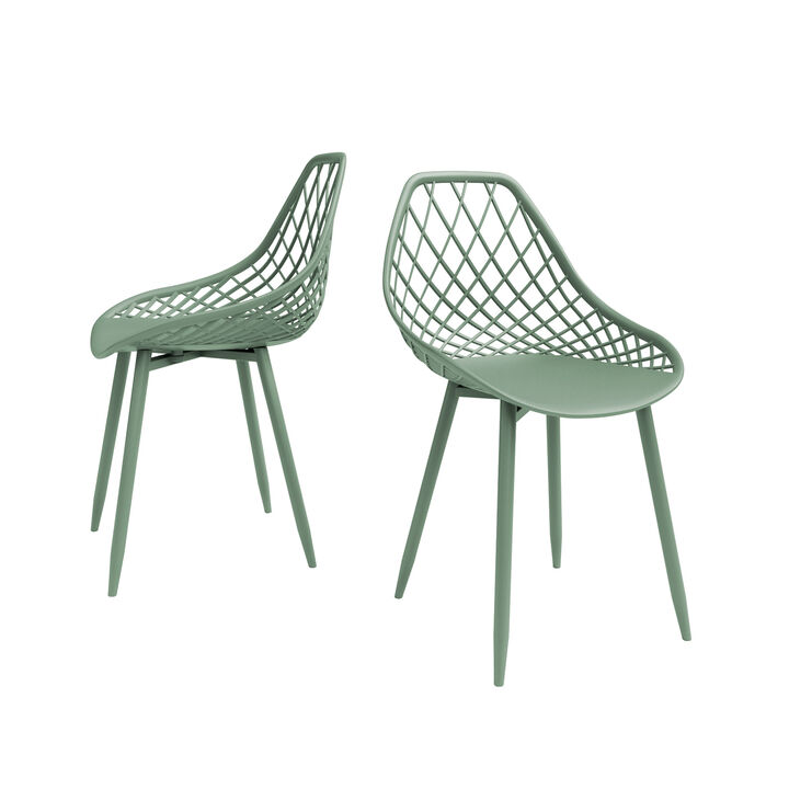 KURV® OUTDOOR & INDOOR ARMLESS DINING CHAIR (Set of 2)