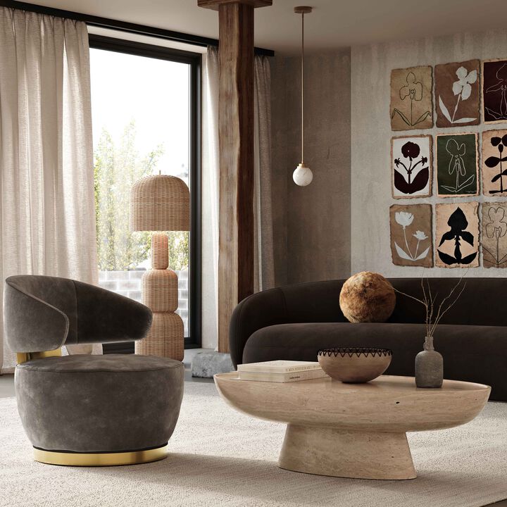 Kendall Chocolate Brown Velvet Sofa