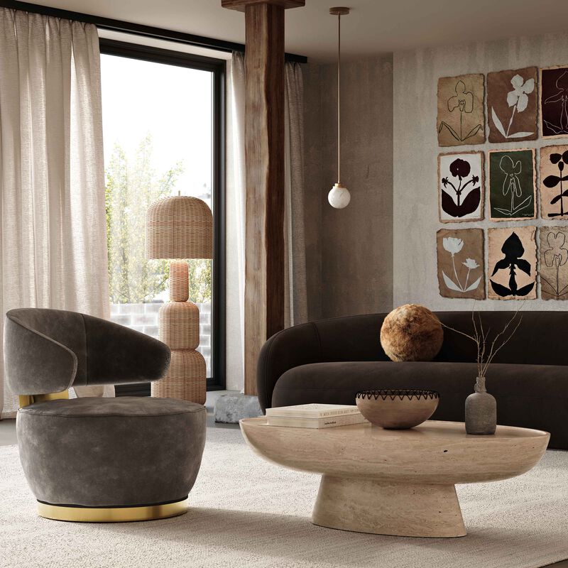 Kendall Chocolate Brown Velvet Sofa