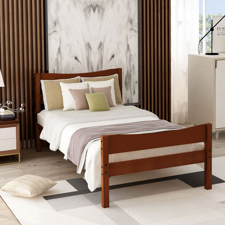 Merax Wood Platform Bed with Headboard and Wooden Slat Support