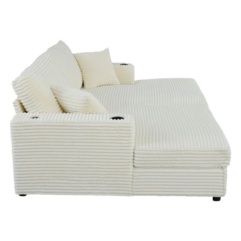 Merax Oversized Loveseat Chaise Lounge Sectional Sofa
