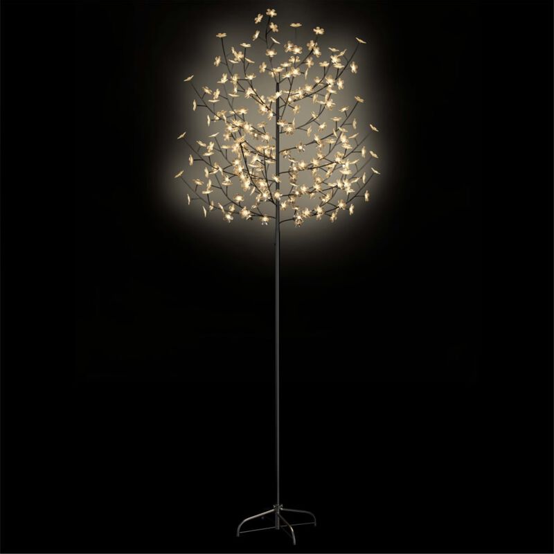 vidaXL Christmas Tree 220 LEDs Warm White Light Cherry Blossom 86.6"