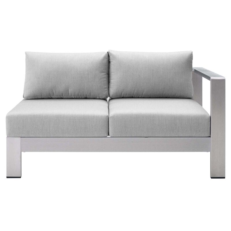 Modway - Shore Sunbrella® Fabric Aluminum Outdoor Patio Right-Arm Loveseat