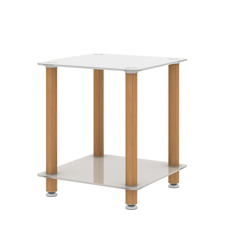 Hivvago 2Tier End Table Modern Night Stand Side Table with Storage Shelve 2 pcs