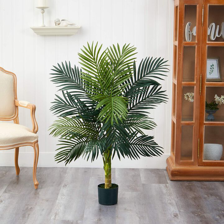 Nearly Natural 4-ft Golden Cane Palm Tree x 2 w/15 Lvs