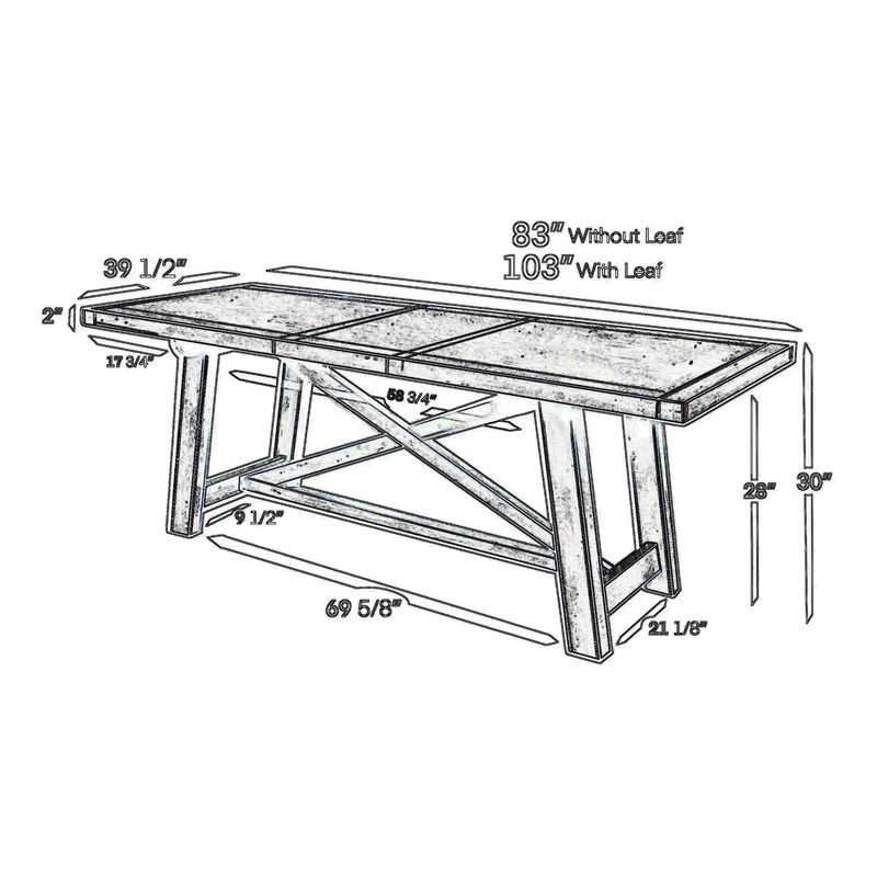 Newberry Extension Dining Table, Salvaged Grey