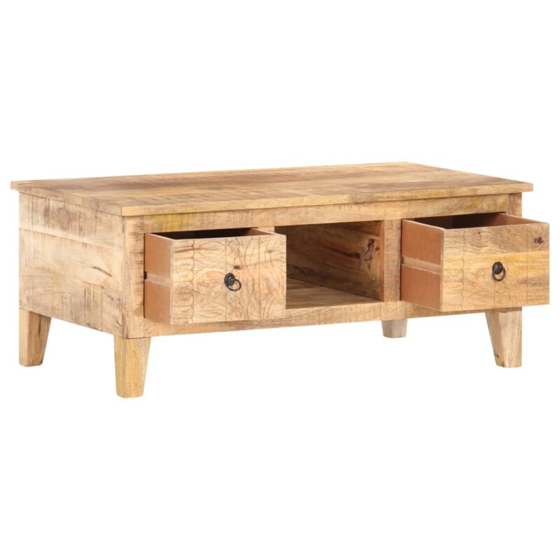 vidaXL Coffee Table 39.4"x21.7"x15.7" Rough Mango Wood
