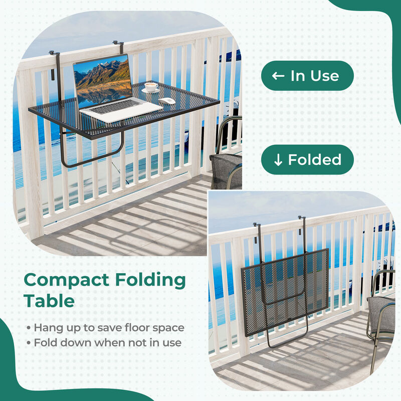 Outdoor Folding Hanging Table with Metal Frame