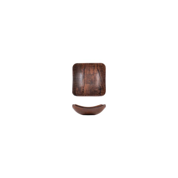 Turgla Composite 4.75" x 4.75" x h:1.5" 7 oz. Square Brown Composite Bowl (Set of 4)