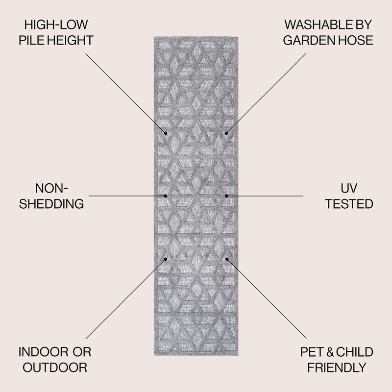 Talaia Neutral Geometric Indoor/Outdoor Area Rug