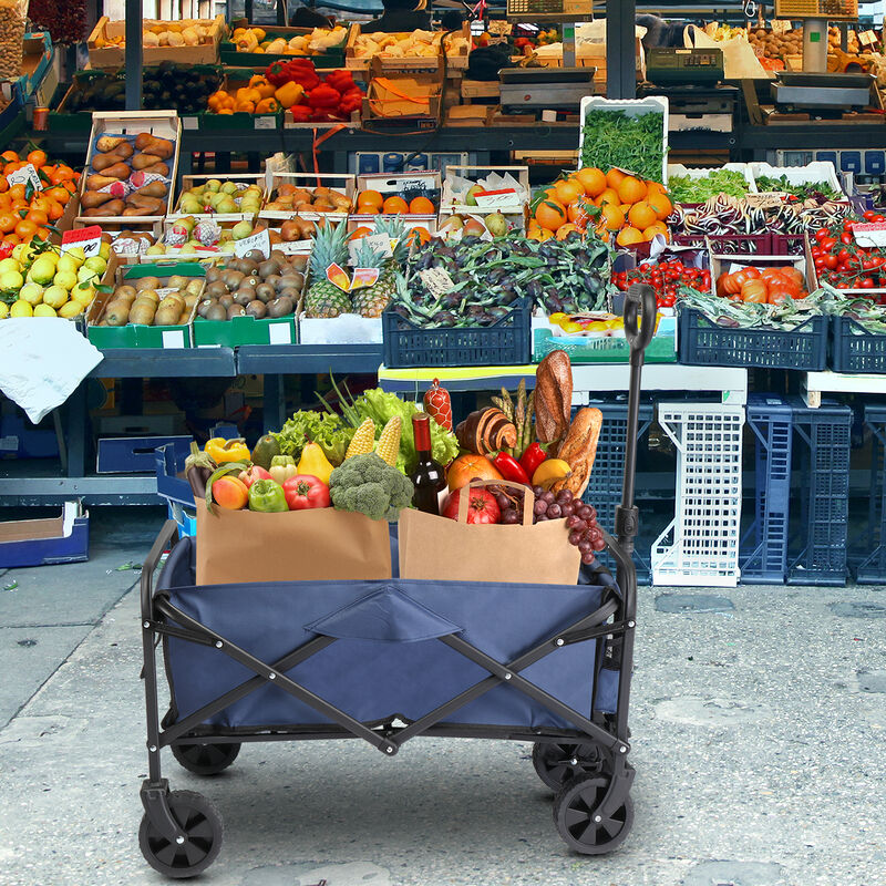 Garden Folding Cart Lightweight, Collapsible Trolley for Easy Transport of Outdoor Tools & Supplies